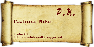 Paulnics Mike névjegykártya